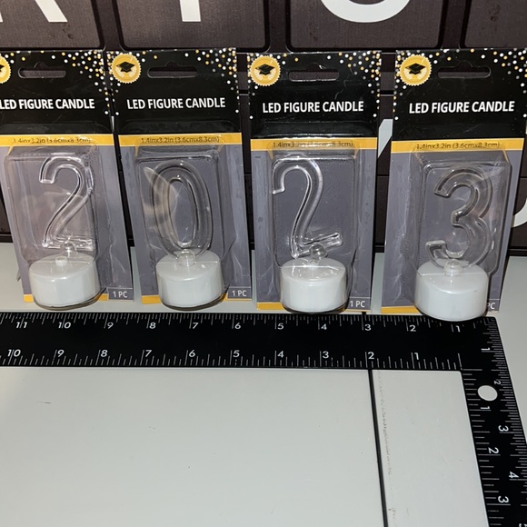 New 4PCs 2-0-2-3 LED Figure Candles - Picture 3 of 9